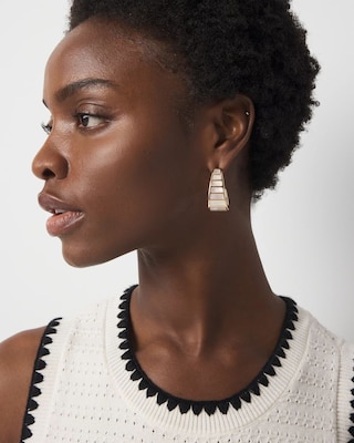 Mother of Pearl Small Hoop Earrings click to view larger image.