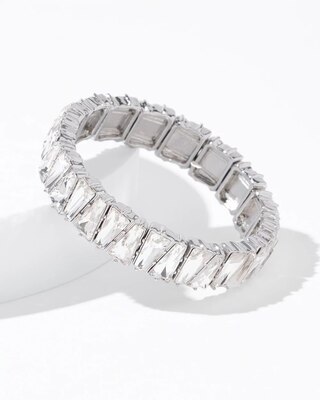 Art Deco Clear Crystal Stretch Bracelet click to view larger image.