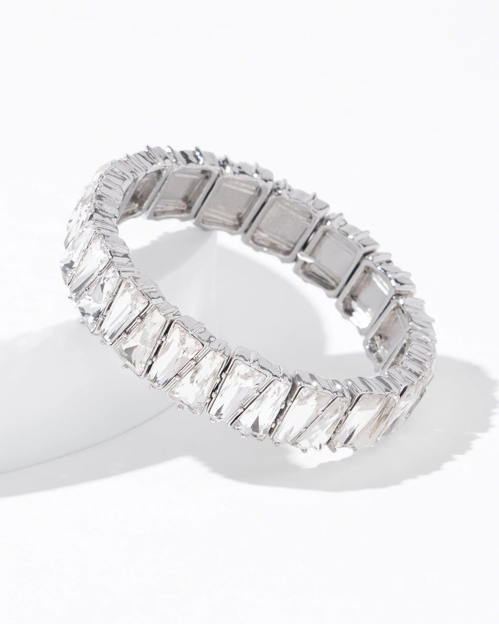 Art Deco Clear Crystal Stretch Bracelet