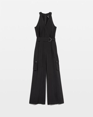 Petite Wide Leg Utility Jumpsuit click to view larger image.