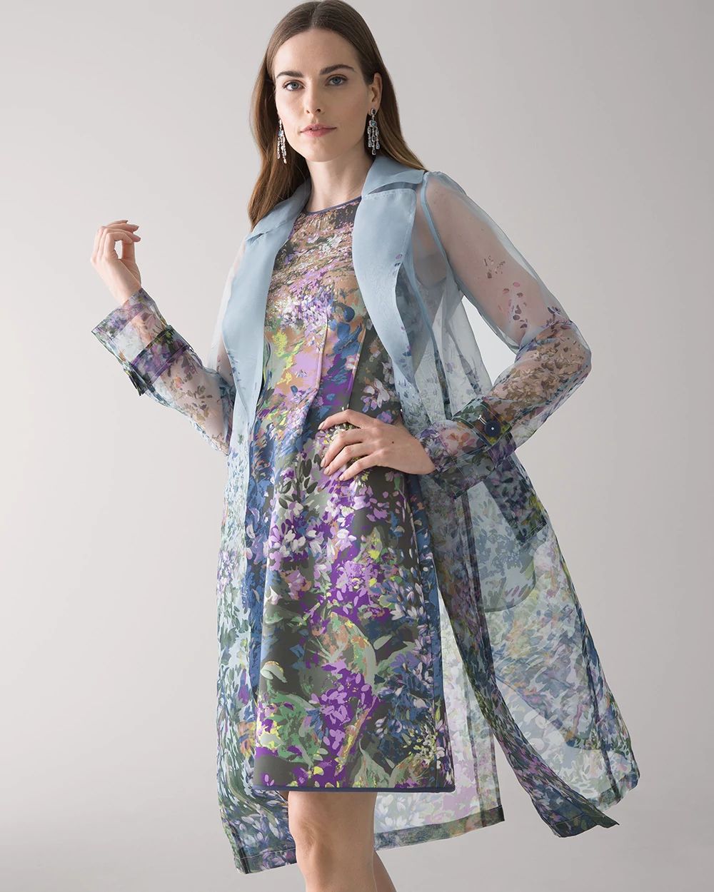 Printed Scuba Fit-and-Flare Dress