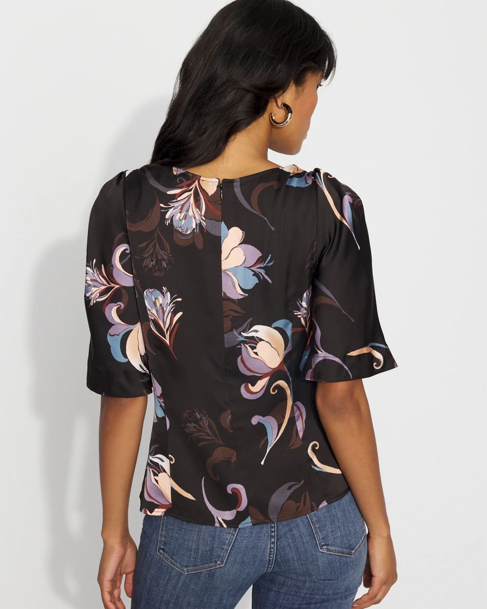 Satin Twist-Shoulder Top click to view larger image.