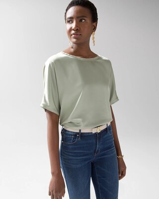 Short-Sleeve Woven Dolman