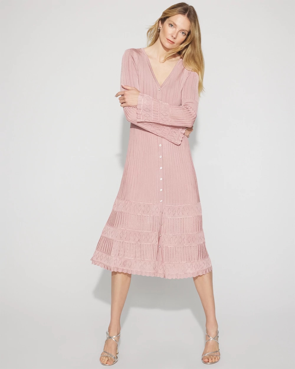 Petite Button-Down Sweater Dress