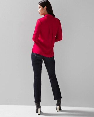 Long Sleeve Lace Applique Shirt