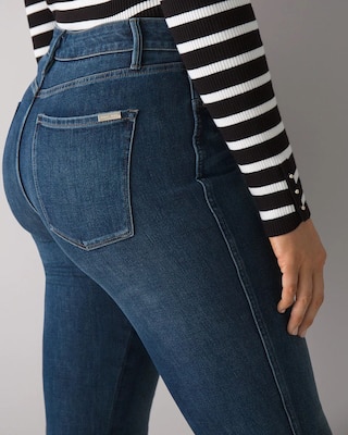 Curvy-Fit High-Rise Sculpt Destructed Straight Jeans click to view larger image.