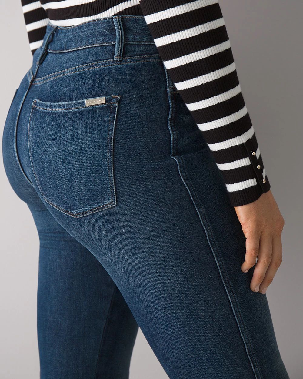 Curvy-Fit High-Rise Sculpt Destructed Straight Jeans