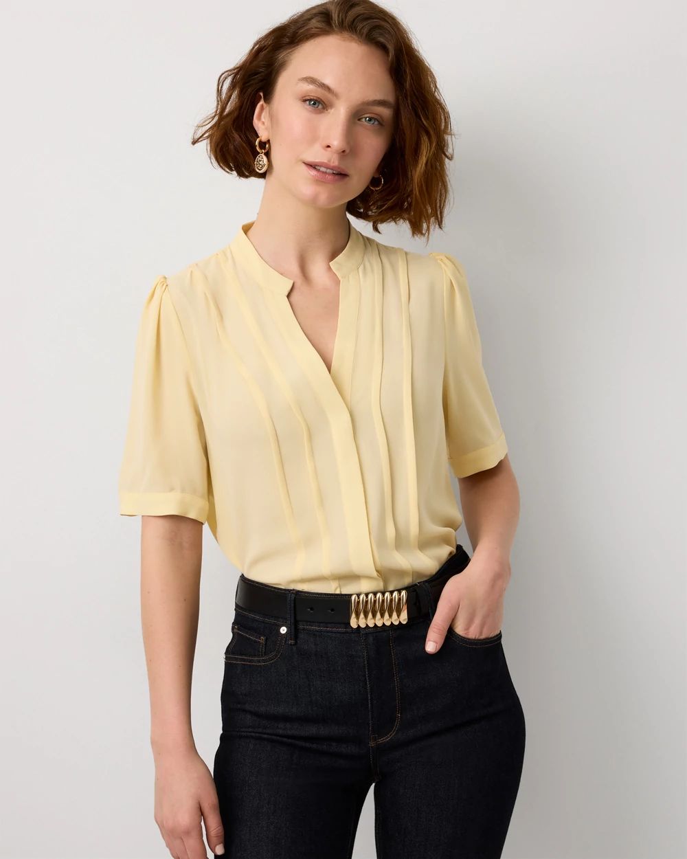 Pleated Crepe Shirt