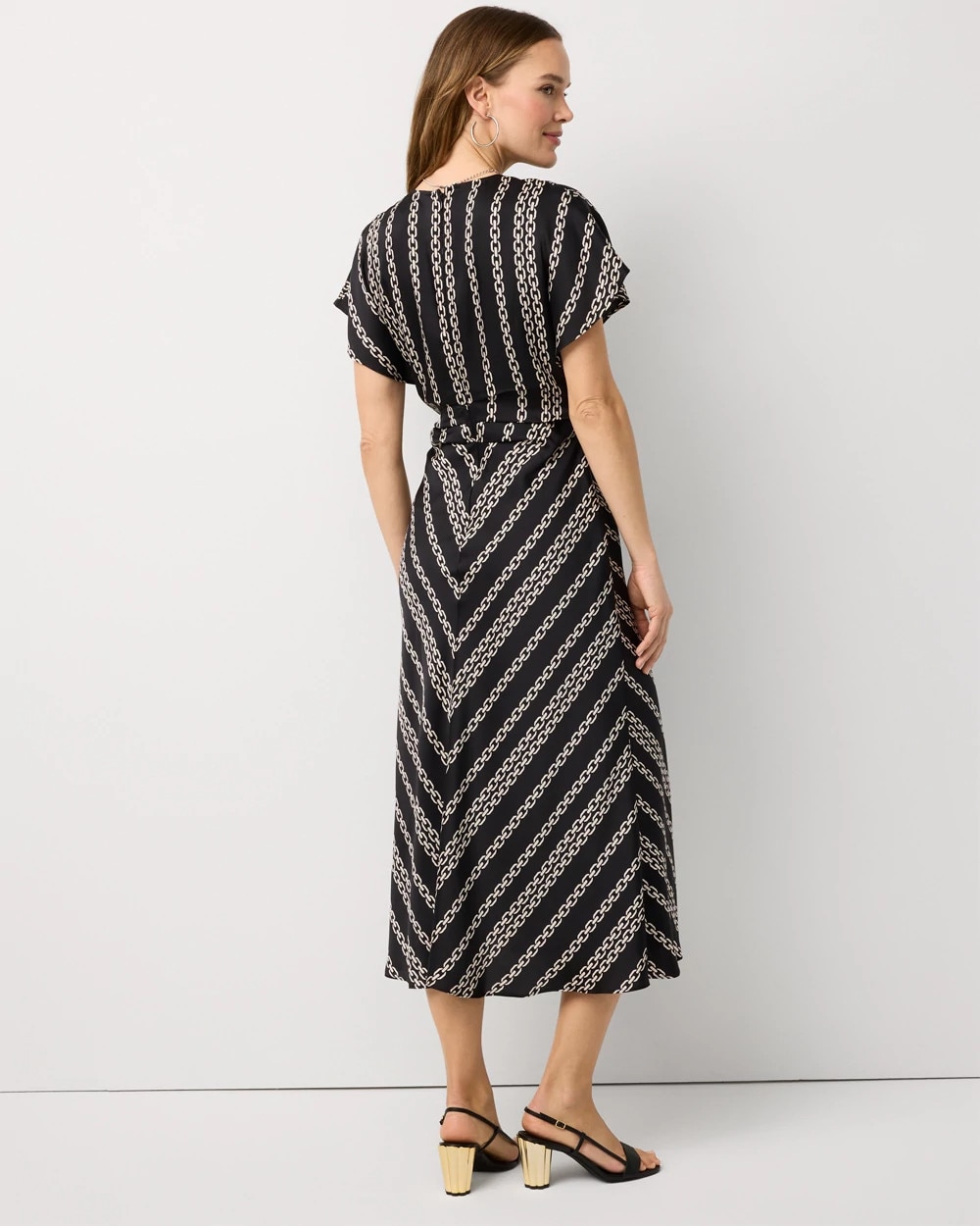 Ruched Satin Midi Dress