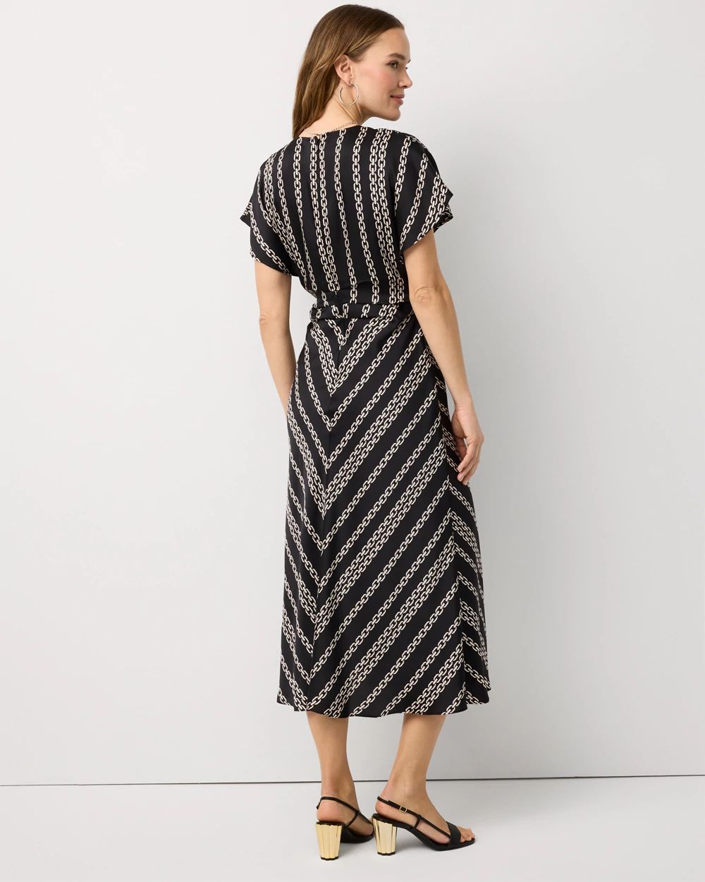 Ruched Twill Midi Dress click to view larger image.