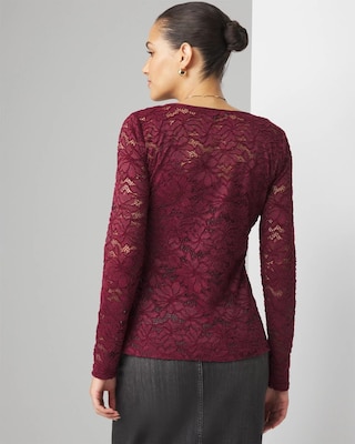 Lace Crew Neck Top click to view larger image.