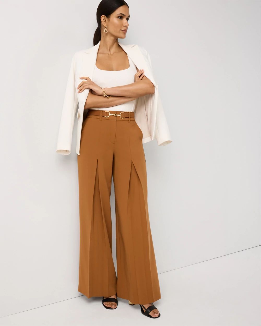Petite Pleated Ultra Wide Leg Pant click to view larger image.
