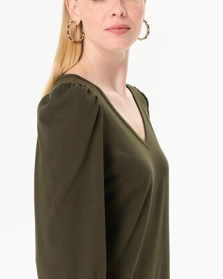 Blouson Sleeve V-neck Top click to view larger image.