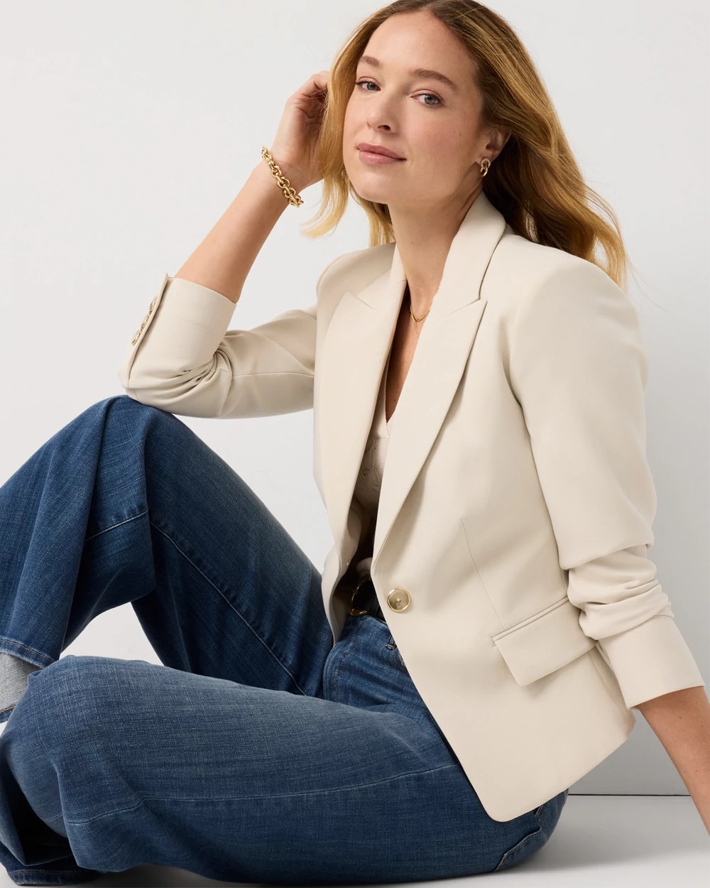 WHBM Cropped One-Button Blazer - image 3