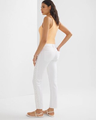 High-Rise Everyday Soft Denim Lace-Up Straight Jeans click to view larger image.