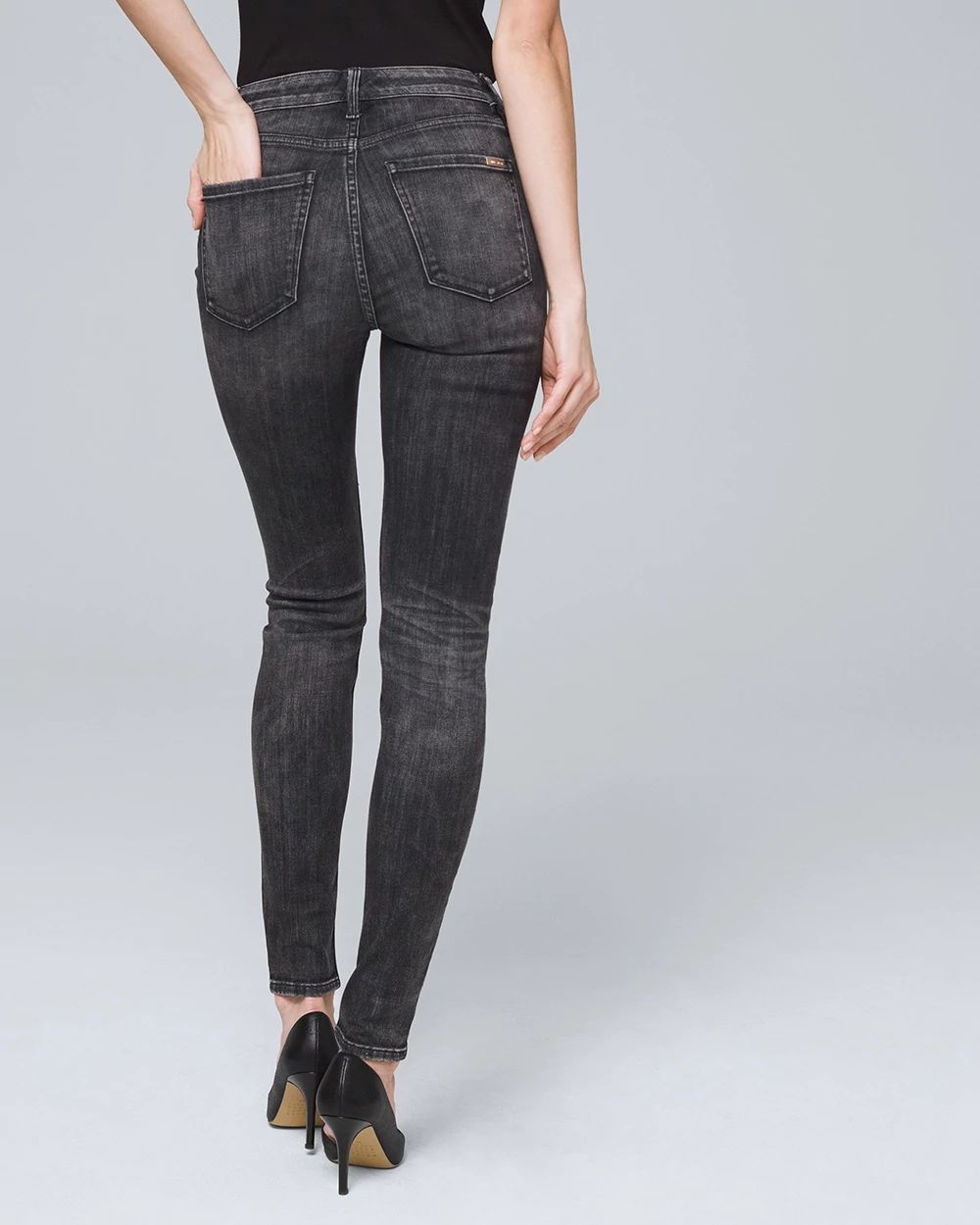 Skinny High-Rise Ankle Jeans with Front Seam Detail