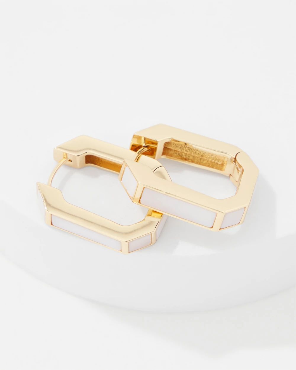 Mother of Pearl Huggie Earrings