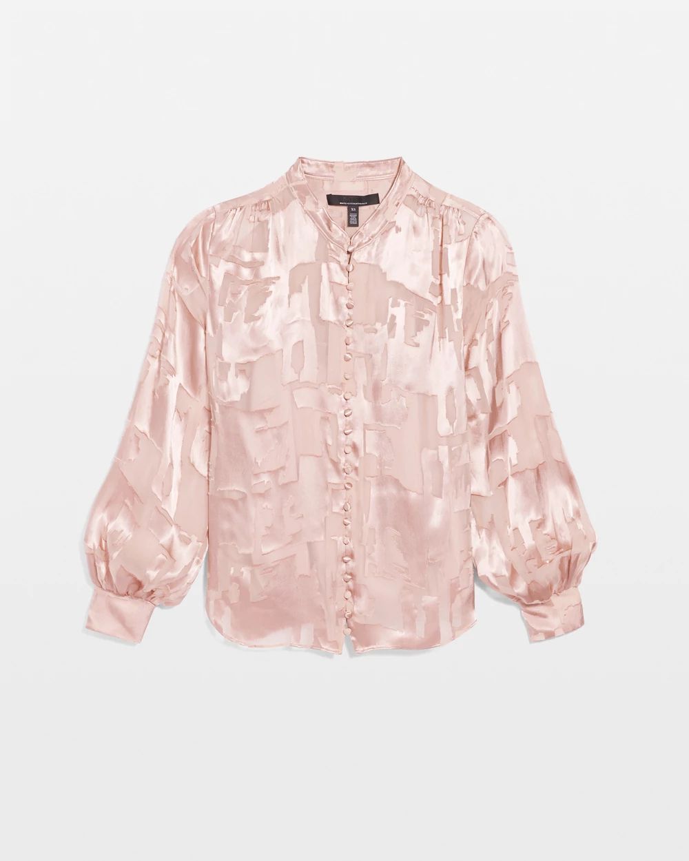 Long Sleeve Silk Burnout Blouse click to view larger image.