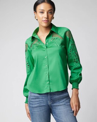 Embroidered Poplin Shirt