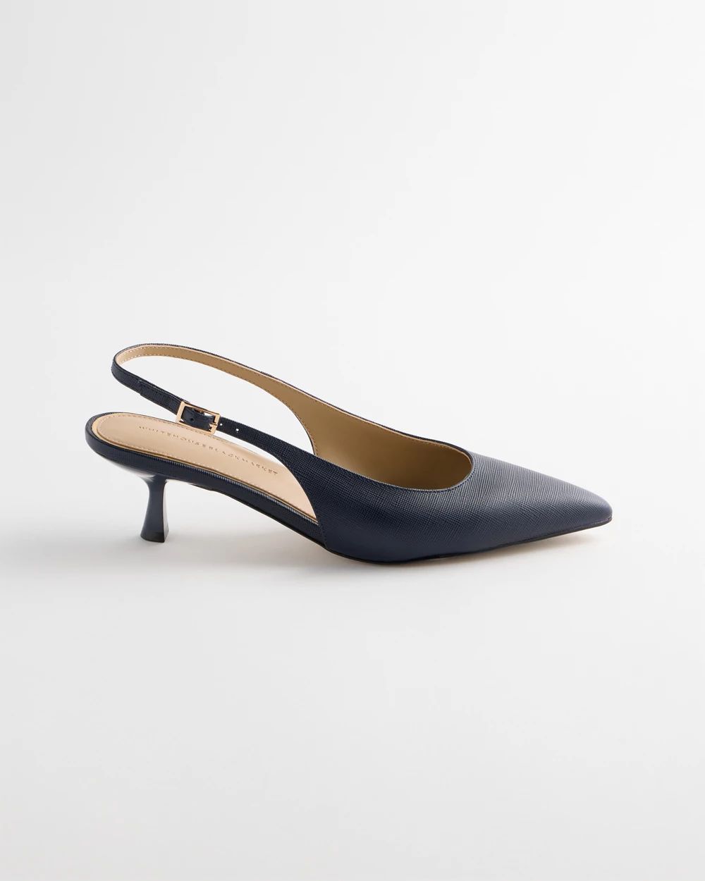 Leather Slingback Kitten Heel