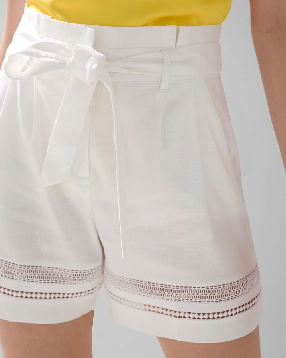 High-Rise Linen Shorts click to view larger image.