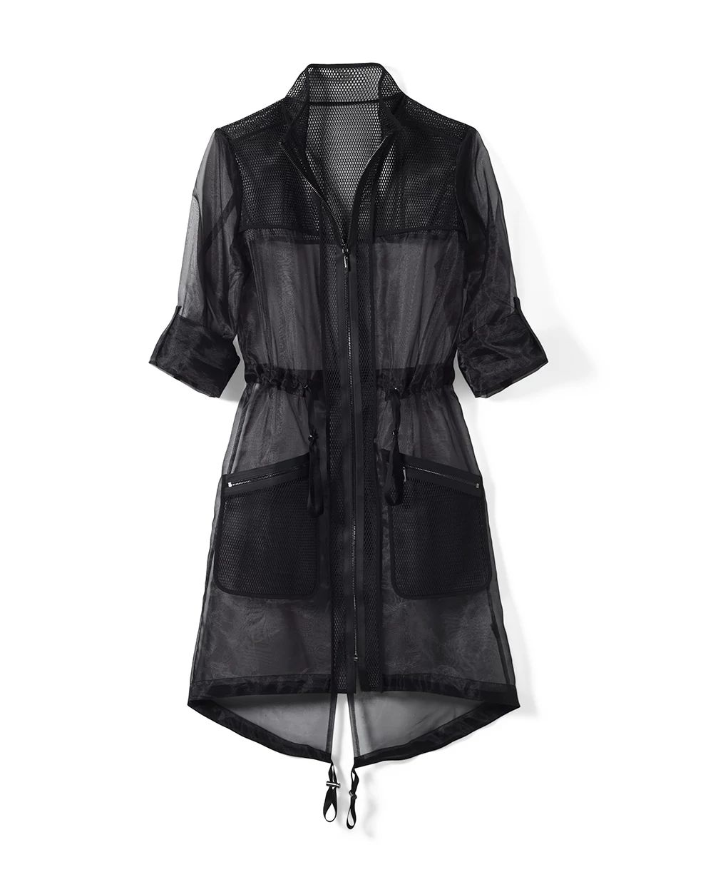 Mesh Organza Trench Coat