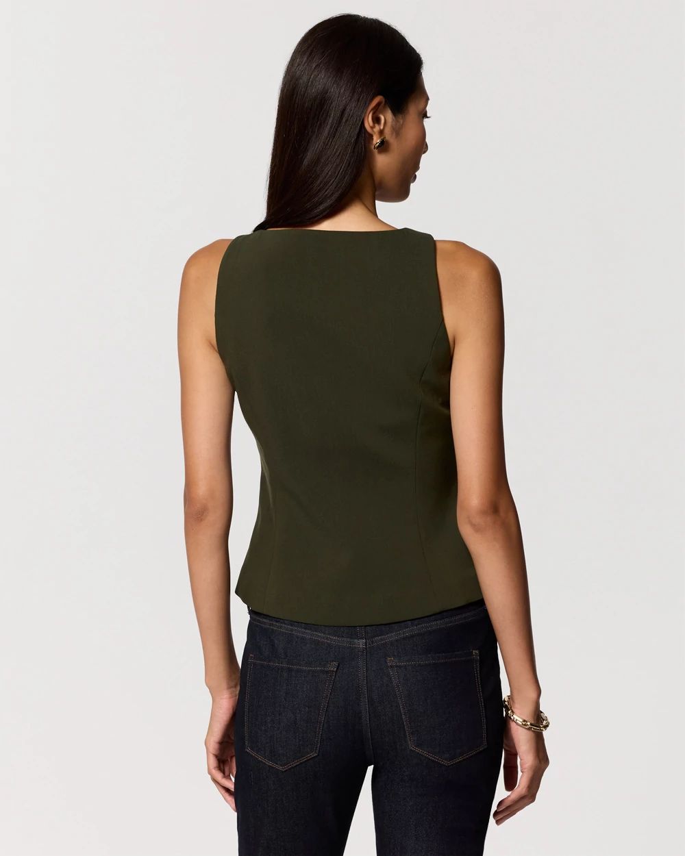 Petite Luxe Stretch Scoop Neck Vest click to view larger image.