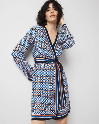 Long-Sleeve Surplice Mini Dress click to view larger image.