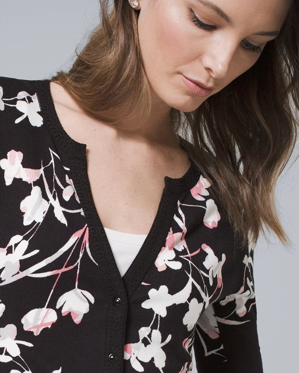 Floral Snap-Front Cardigan
