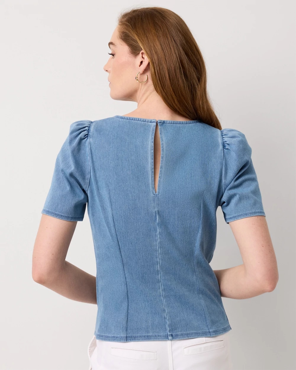 Knit Denim Top - image 4