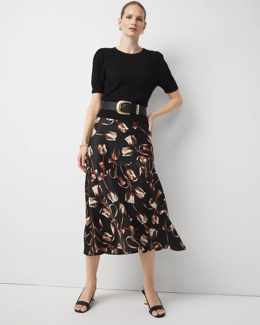 Petite Satin Maxi Skirt click to view larger image.