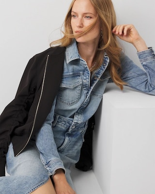 Denim Midi Dress click to view larger image.