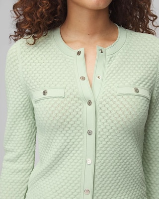 Novelty Stitch Crew Cardigan