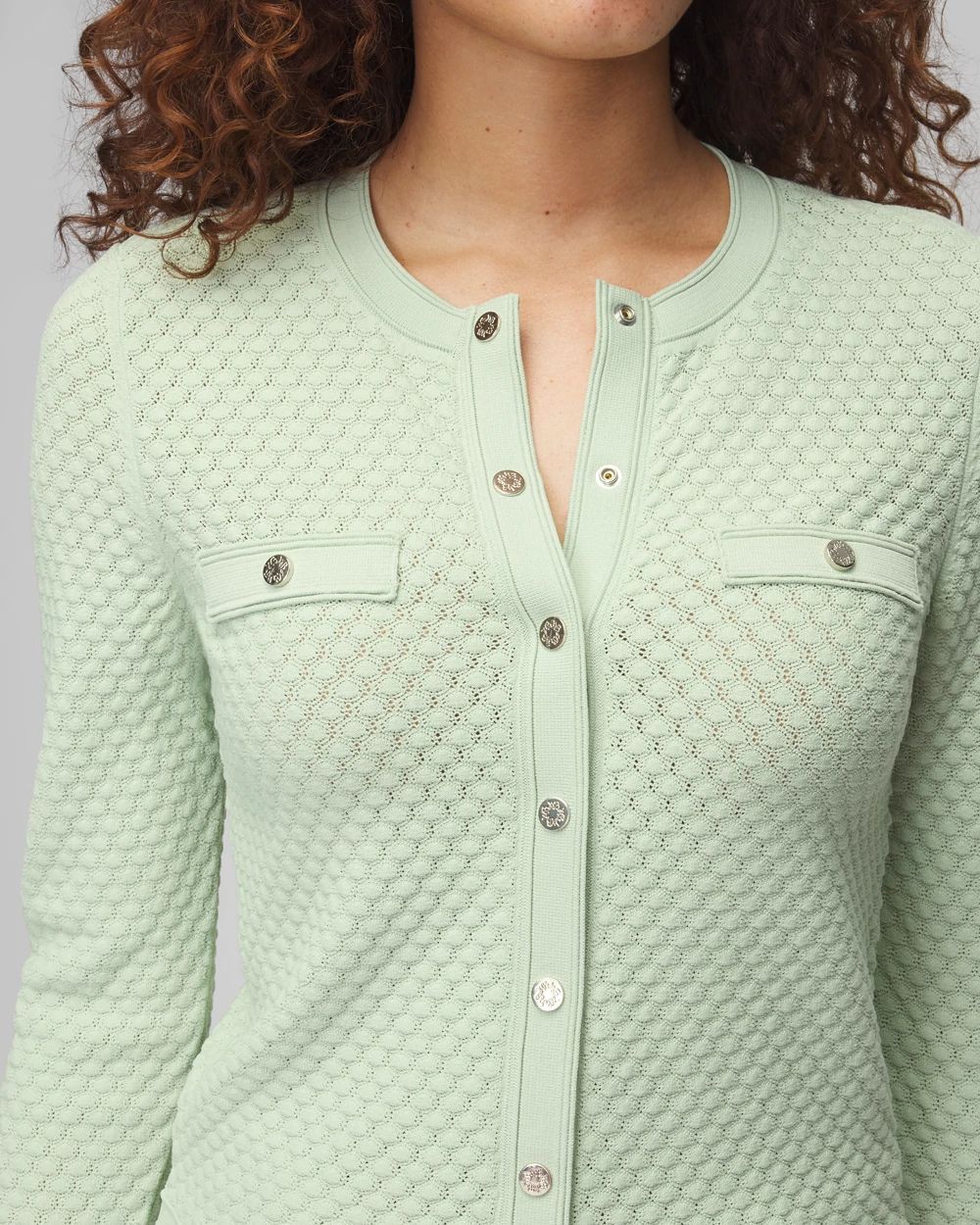 Novelty Stitch Crew Cardigan