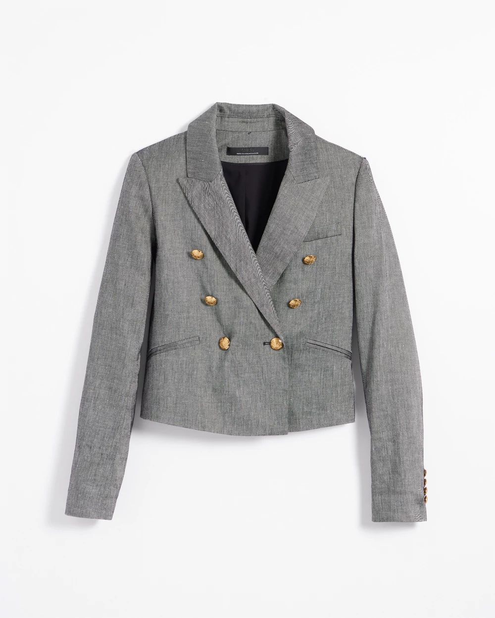 Cropped Linen-Blend Studio Blazer