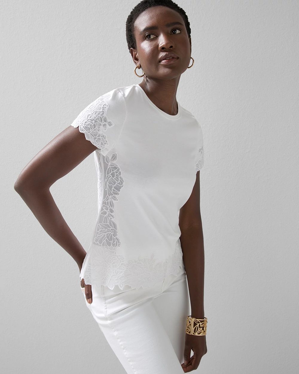 Embroidered Lace Tee