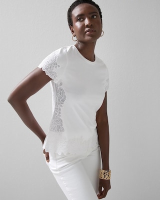 Embroidered Lace Tee