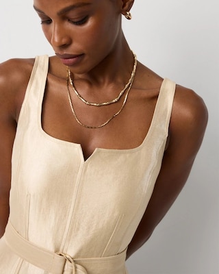 Fit + Flare Notch Neck Midi Dress click to view larger image.