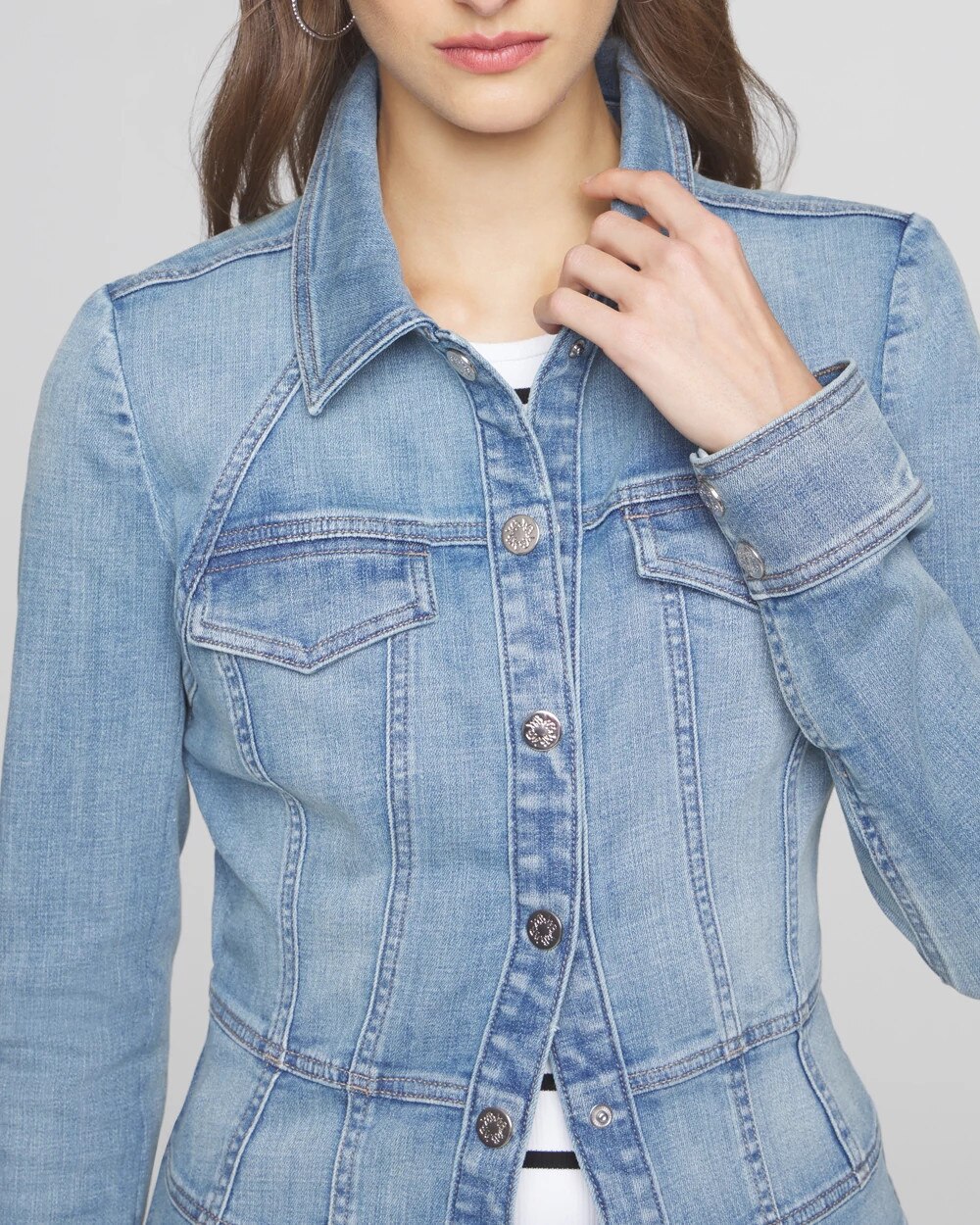 Seamed Denim Jacket - image 1