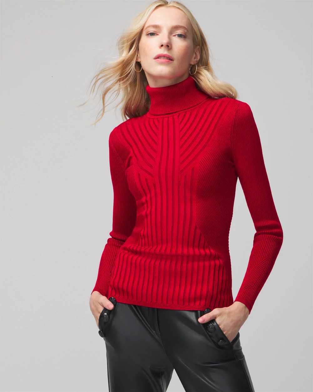 Long-Sleeve Ribbed Turtleneck click to view larger image.