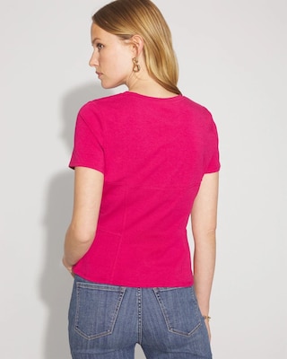 Short Sleeve Seamed Peplum Tee click to view larger image.