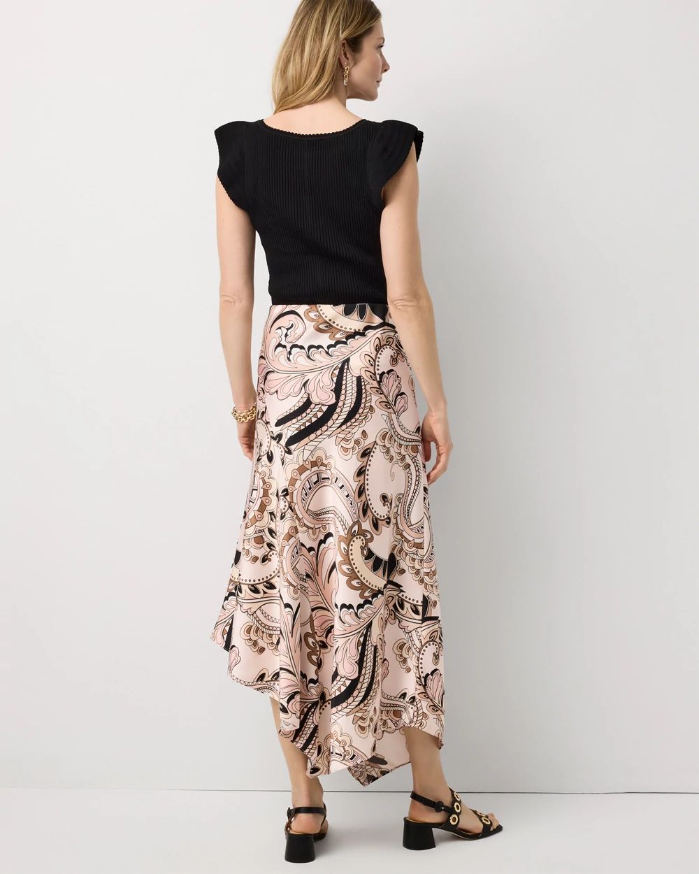 Petite Satin Slip Midi Skirt click to view larger image.