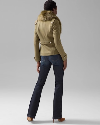 Faux Fur Collar Peacoat