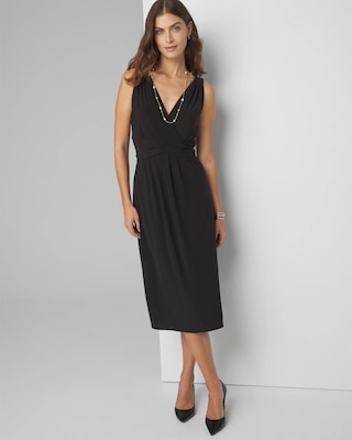 Sleeveless V-Neck Midi Dress