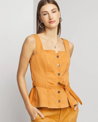 Sleeveless Topstitch Pret Top