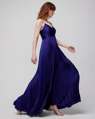 Satin Pleated Maxi Dress