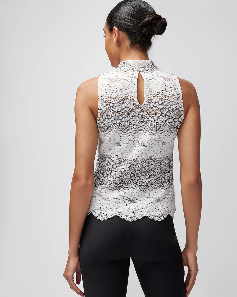 Black & White Lace Shell