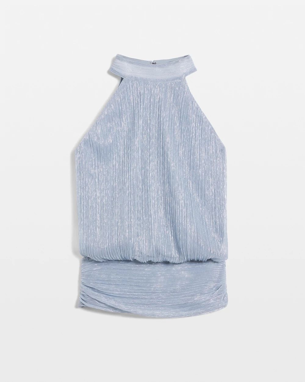 Metallic Mockneck Halter Top