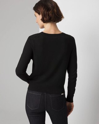 Petite Black + White Colorblock Cardigan click to view larger image.