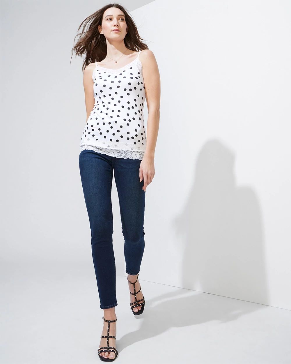 Outlet WHBM Wide-Lace Trim Cami